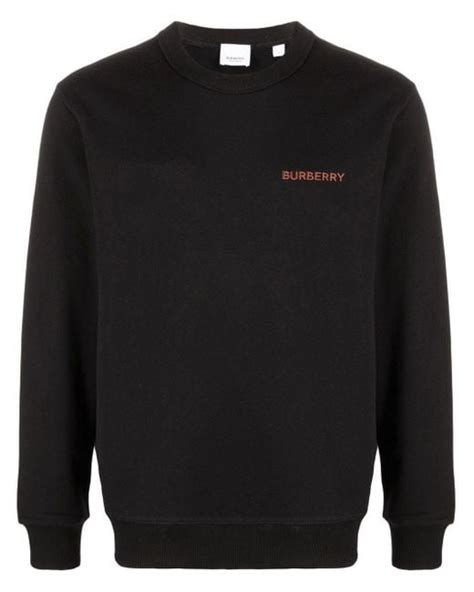 burberry crew neck logo sweatshirt|Check Label Cotton Sweatshirt in Black .